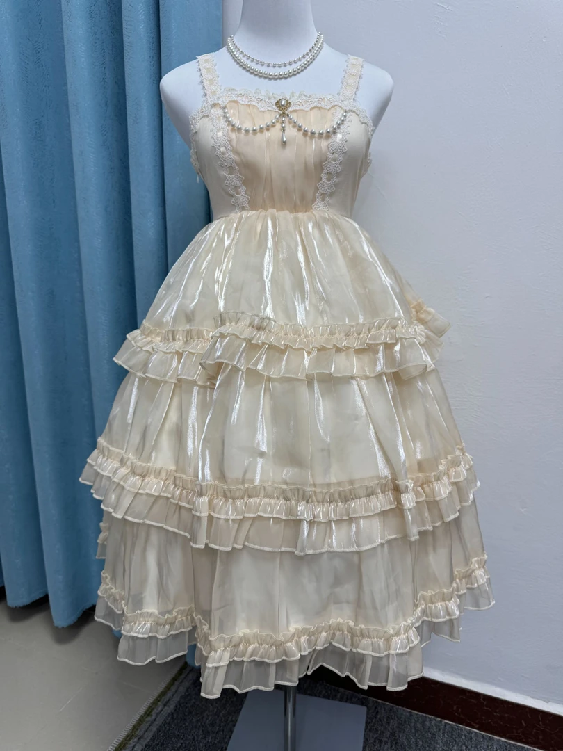 日系吊带蛋糕裙日常小蛋糕连衣裙长款洋装洛丽塔优雅