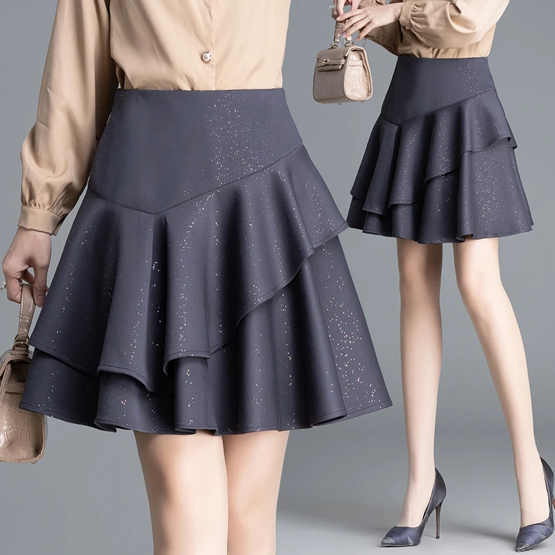 仙妮蕾德 春夏小香风A字亮片半身裙女时尚显瘦短裙气质半裙有内衬