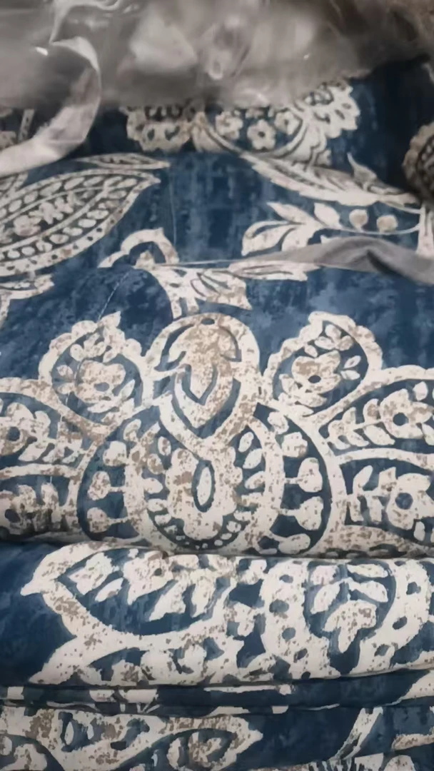 蓝欧花床垫床盖86*92英寸223*233