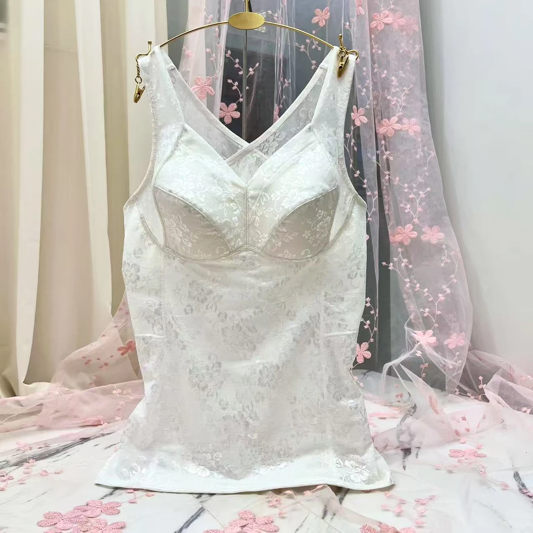 无钢圈塑形收腹薄款束身上衣无痕修身美背打底女士免穿文胸一体式