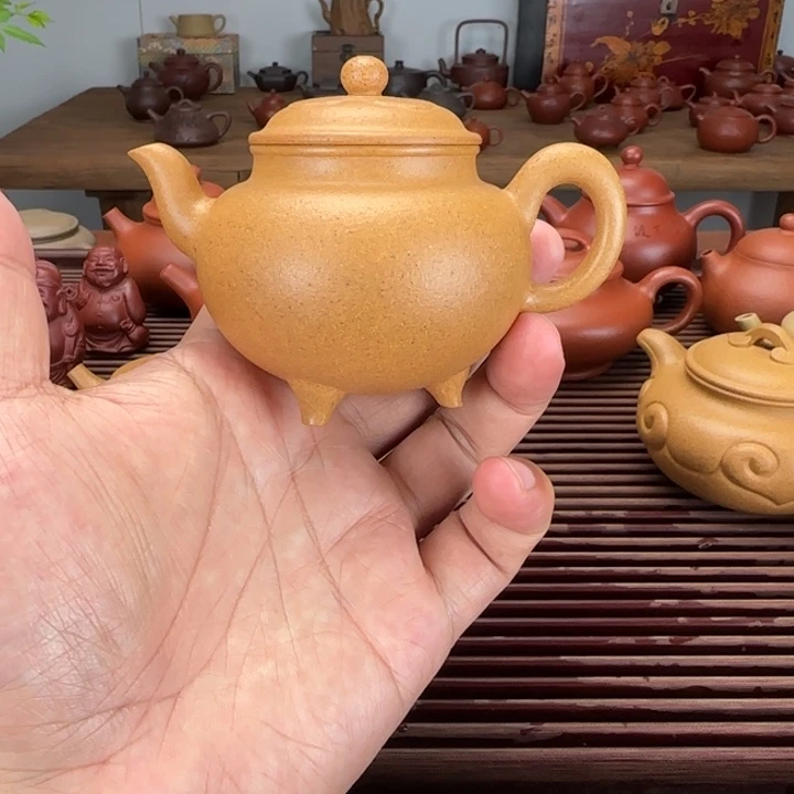 茶壶紫砂金黄段140cc