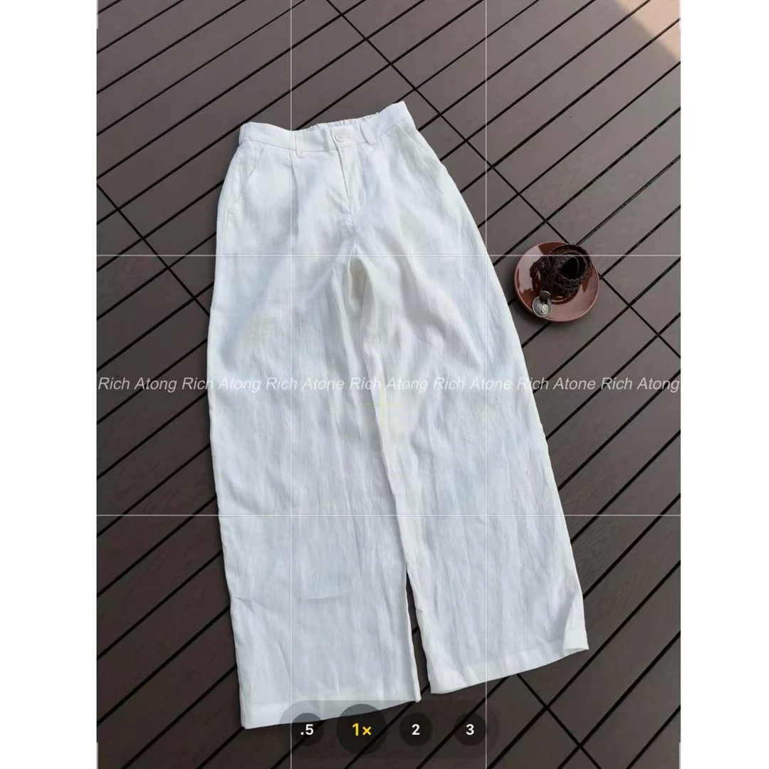 atong/阿彤-【亚麻计划】-2025新款显瘦老钱100%亚麻休闲裤0618-08