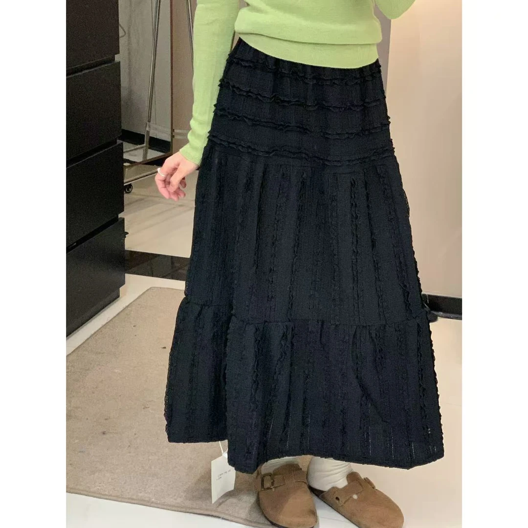 佳儿吖～百搭显瘦拼接小黑裙2016