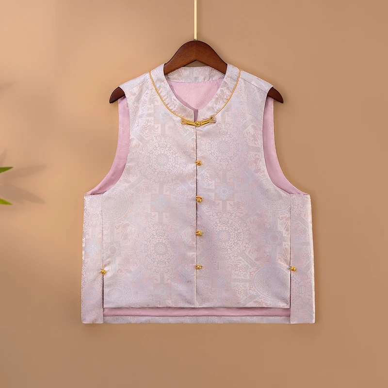 【若梦】2025新款春季马甲新中式复古国风立领提花气质上衣马夹女款