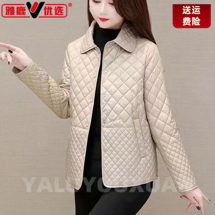 雅鹿优选大码妈妈秋冬季新款棉衣棉服洋气巨好看中老年轻薄洋气风