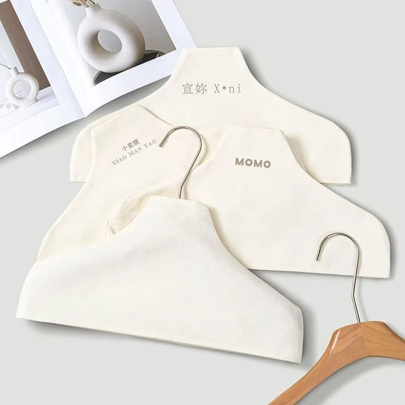 韩国新款服装店衣架防滑棉麻衣架布套毛衣无痕布罩可印logo