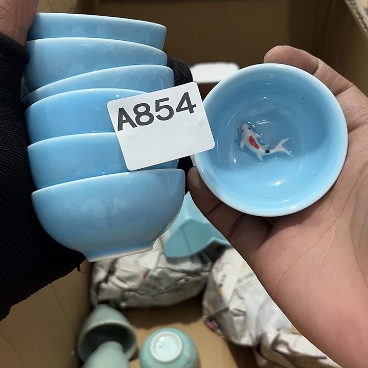 瓷片茶摆件工艺品摆件666