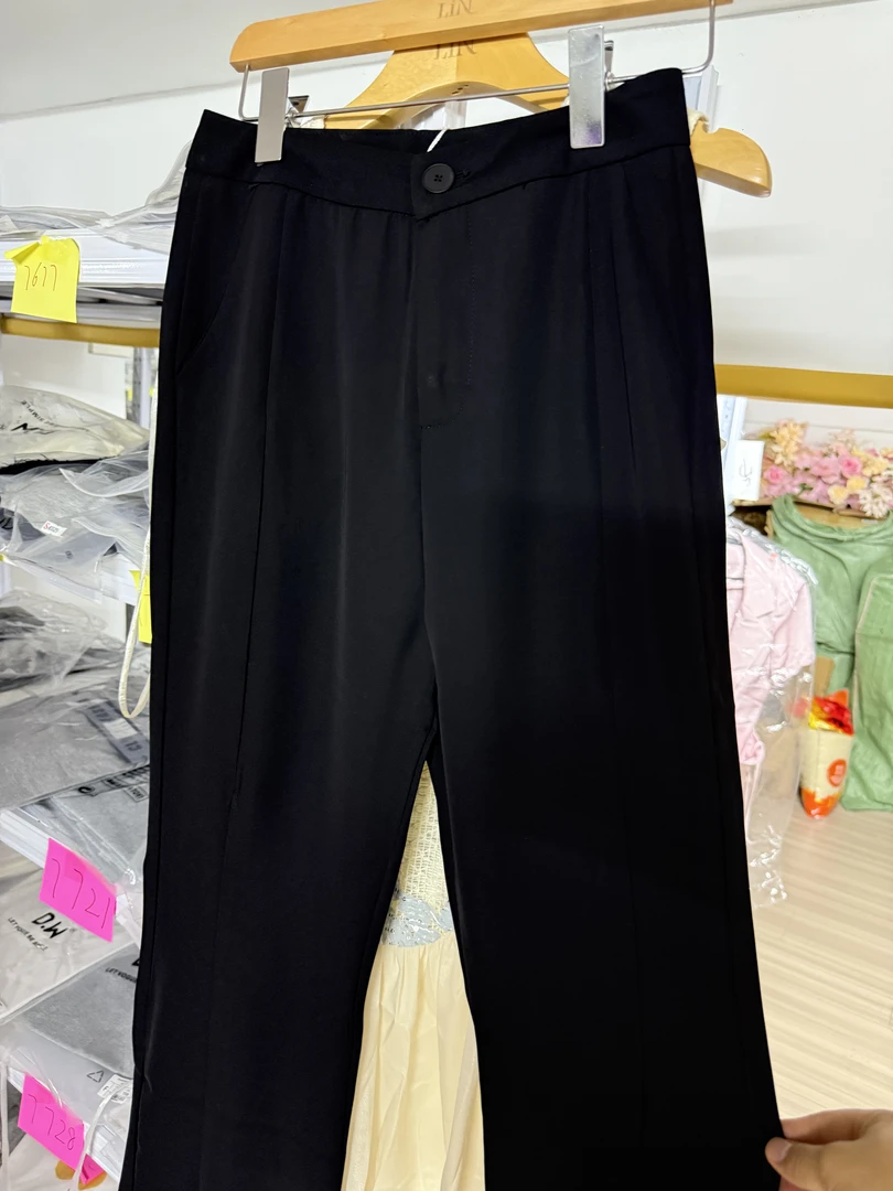 5525 黑色修身长裤