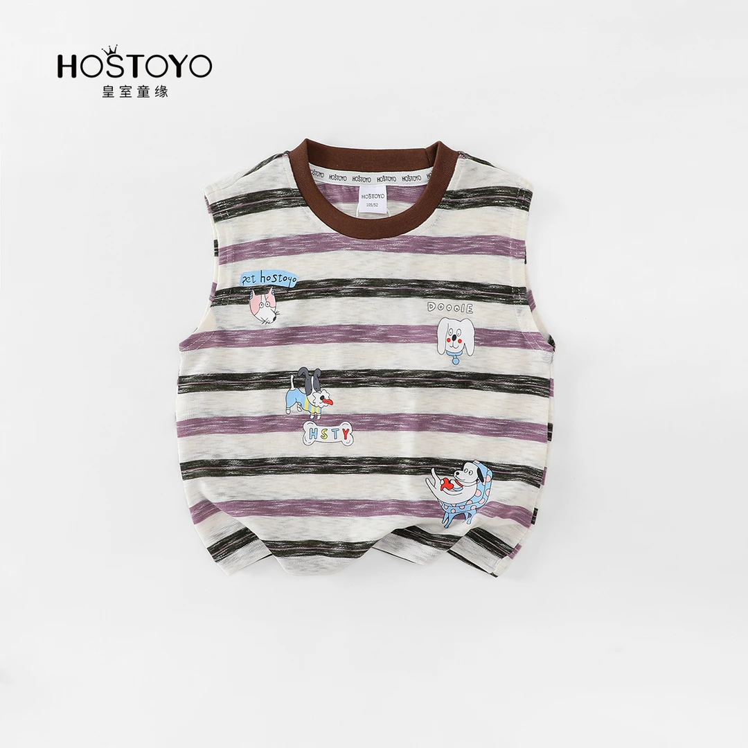 【纯棉】2025男童夏季新款卡通玩偶背心精梳棉韩版T恤17230233033