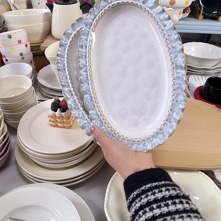 瓷片瑕疵特价陶瓷鱼盘