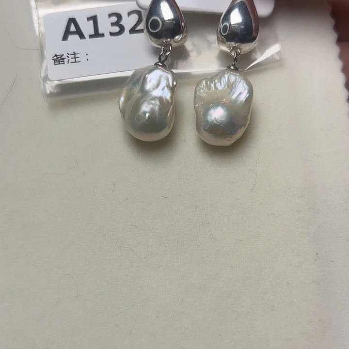 淡水珍珠耳饰银S925镶嵌