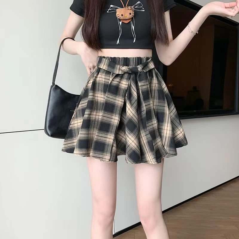 丽601到800 I   默认微瑕NO退换女生格子半身裙