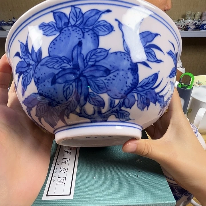 瓷片景德镇陶瓷红嘻嘻大碗