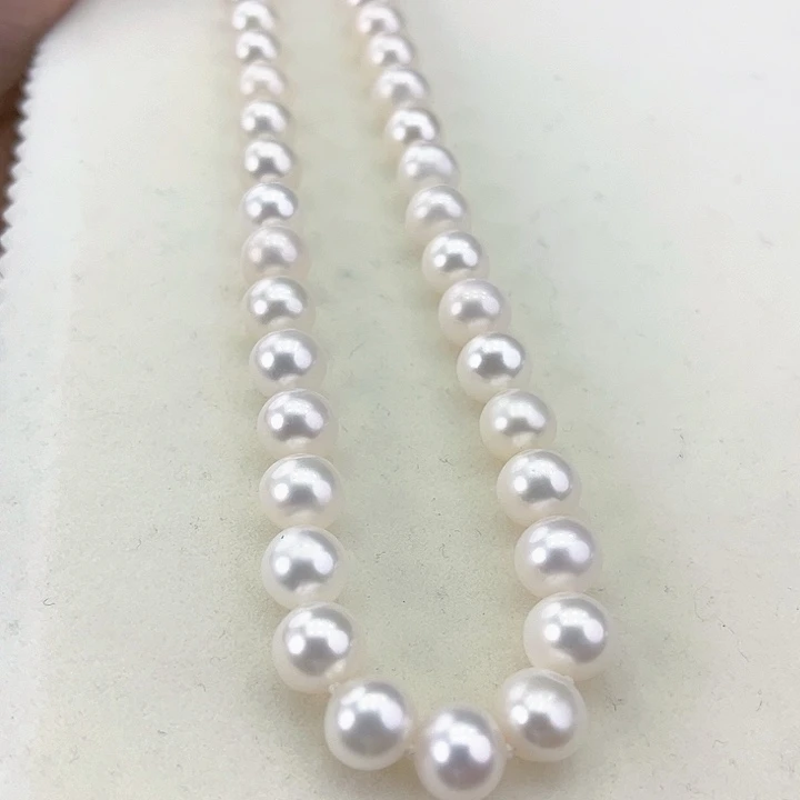 淡水珍珠颈饰银S925镶嵌卡9.10极光冷白高品