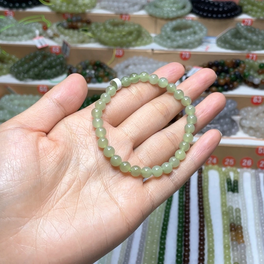 和田玉未镶嵌手链6mm