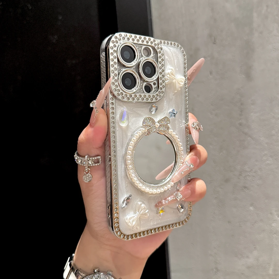 网红高颜值化妆镜适用iPhone16promax苹果15手机壳14高级13壳1211