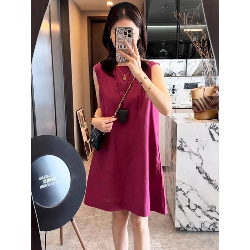 小个子无袖背心连衣裙女夏季2024新款设计高级感夏日绝美小裙子女