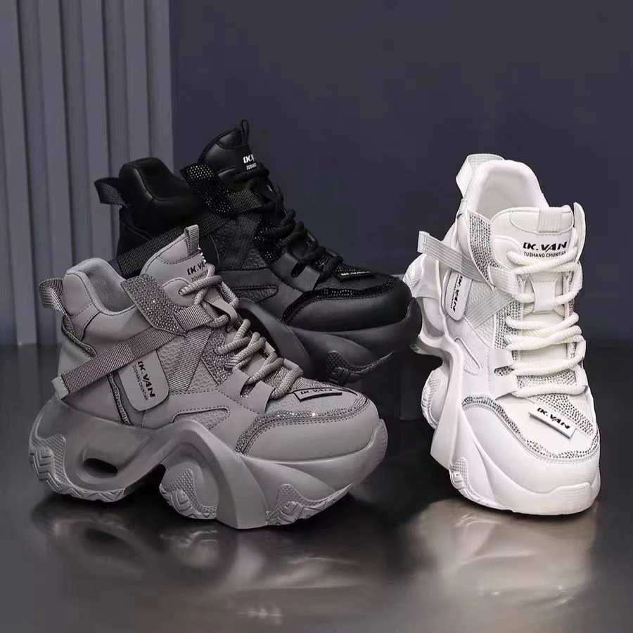 F1加绒爆款老爹鞋女2025新款百搭厚底舒适秋冬加绒潮流休闲老爹鞋