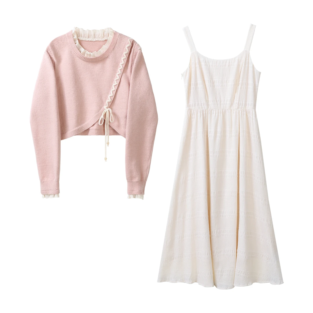 【品牌撤柜款ZB】针织衫吊带裙两件套2024早秋设计感套装L661289