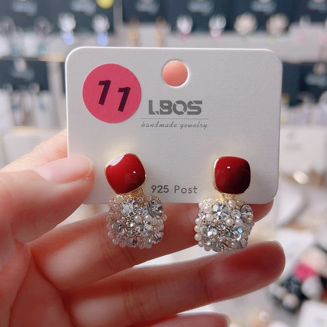 琉璃纯铜合金耳环的