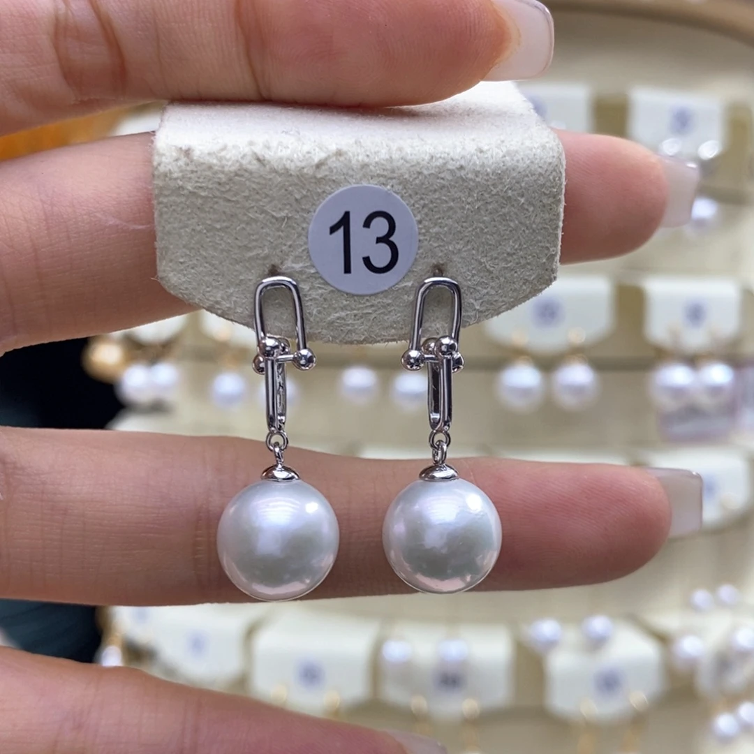 淡水珍珠耳饰银S925镶嵌
