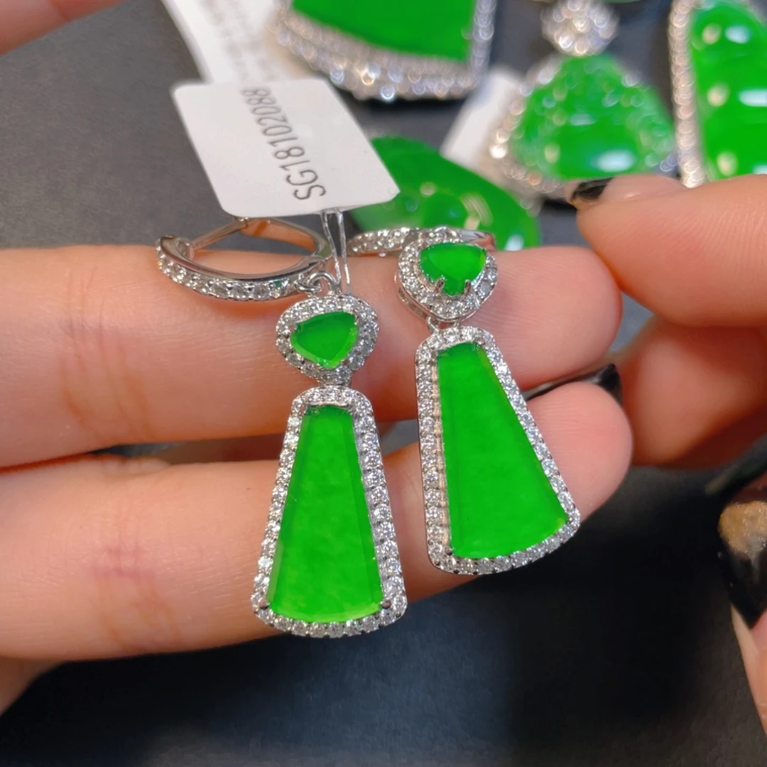 翡翠银S925镶嵌挂件lloo