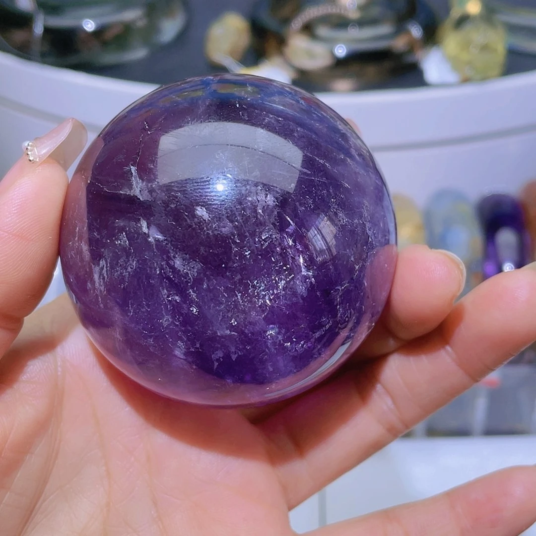 紫晶摆件未镶嵌L**彤天然紫水晶球