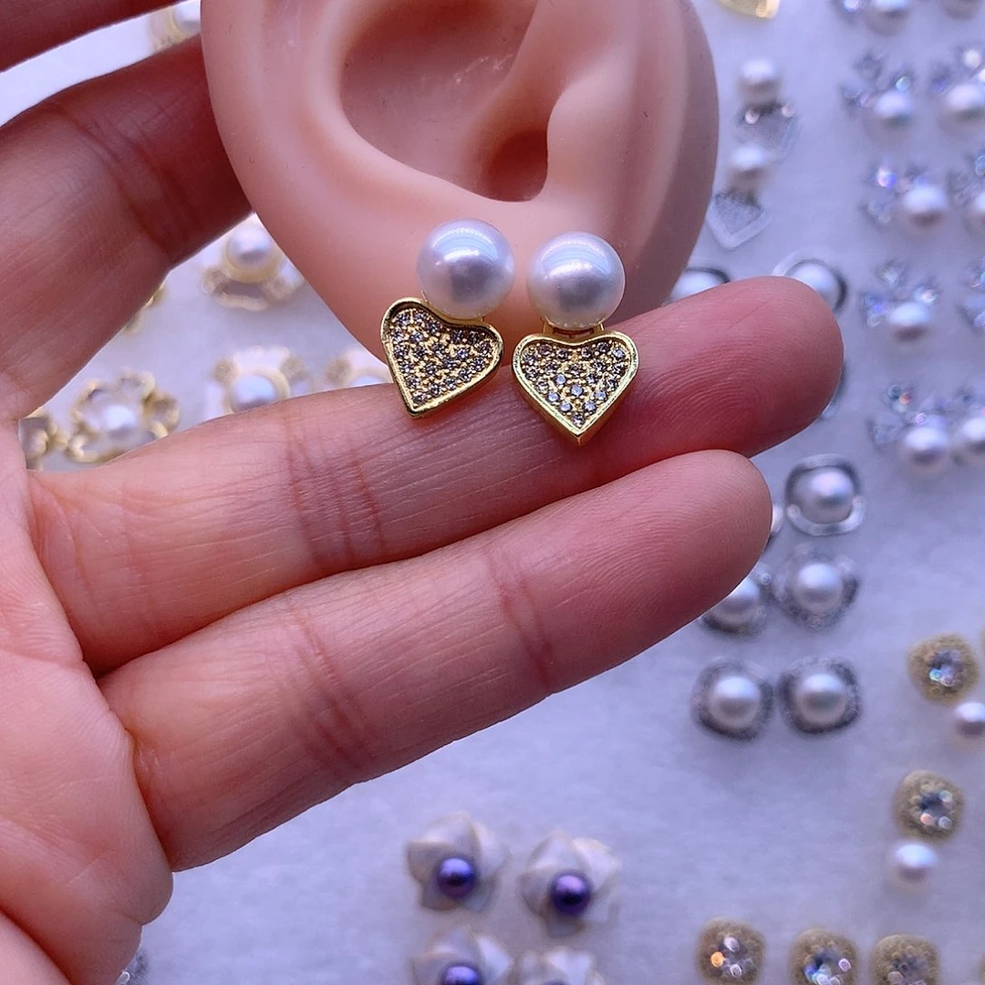 淡水珍珠耳饰合金