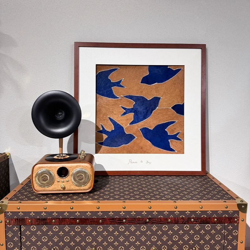 真牛皮《平》66*66CM客厅画皮沙发【不包安装】