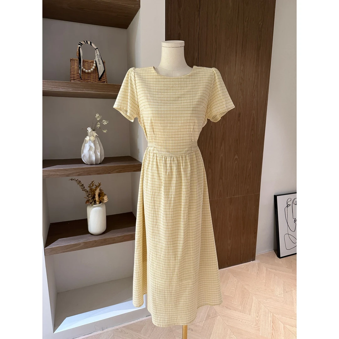 【芍药】格子连衣裙2572