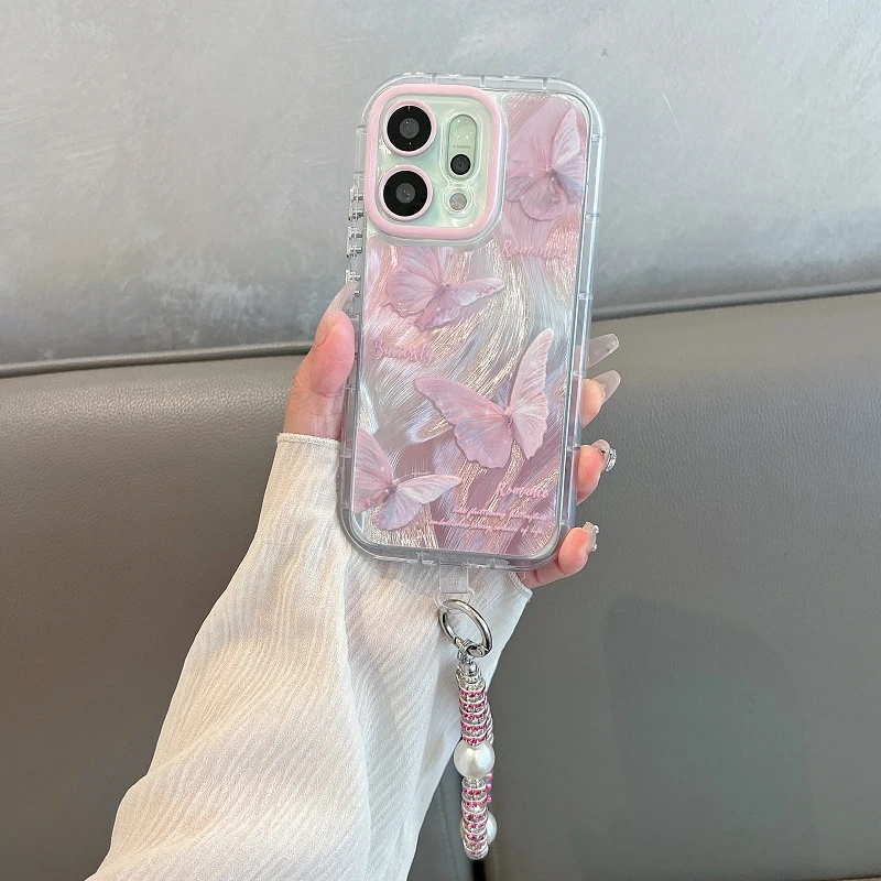 适用于opporeno14手机壳新款高级感创意羽纱蝴蝶reno14pro女防摔