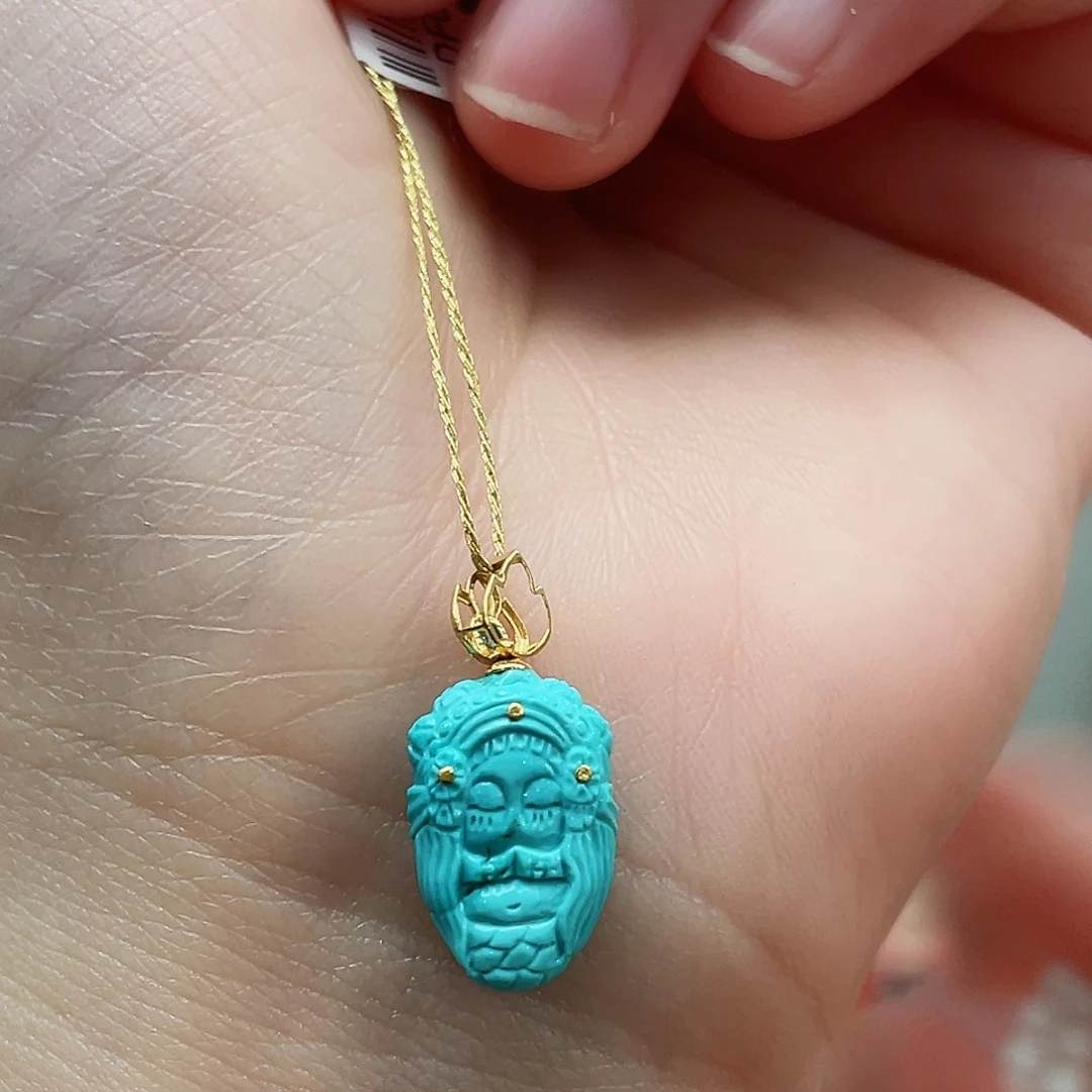 绿松石颈饰18K金镶嵌