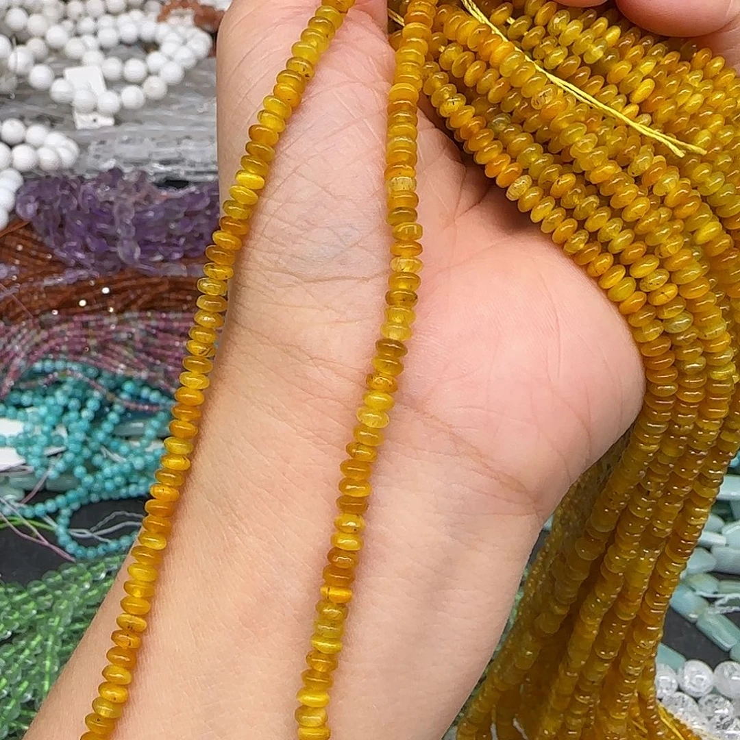 玛瑙/玉髓合金珠宝半成品虎眼4mm一条算盘