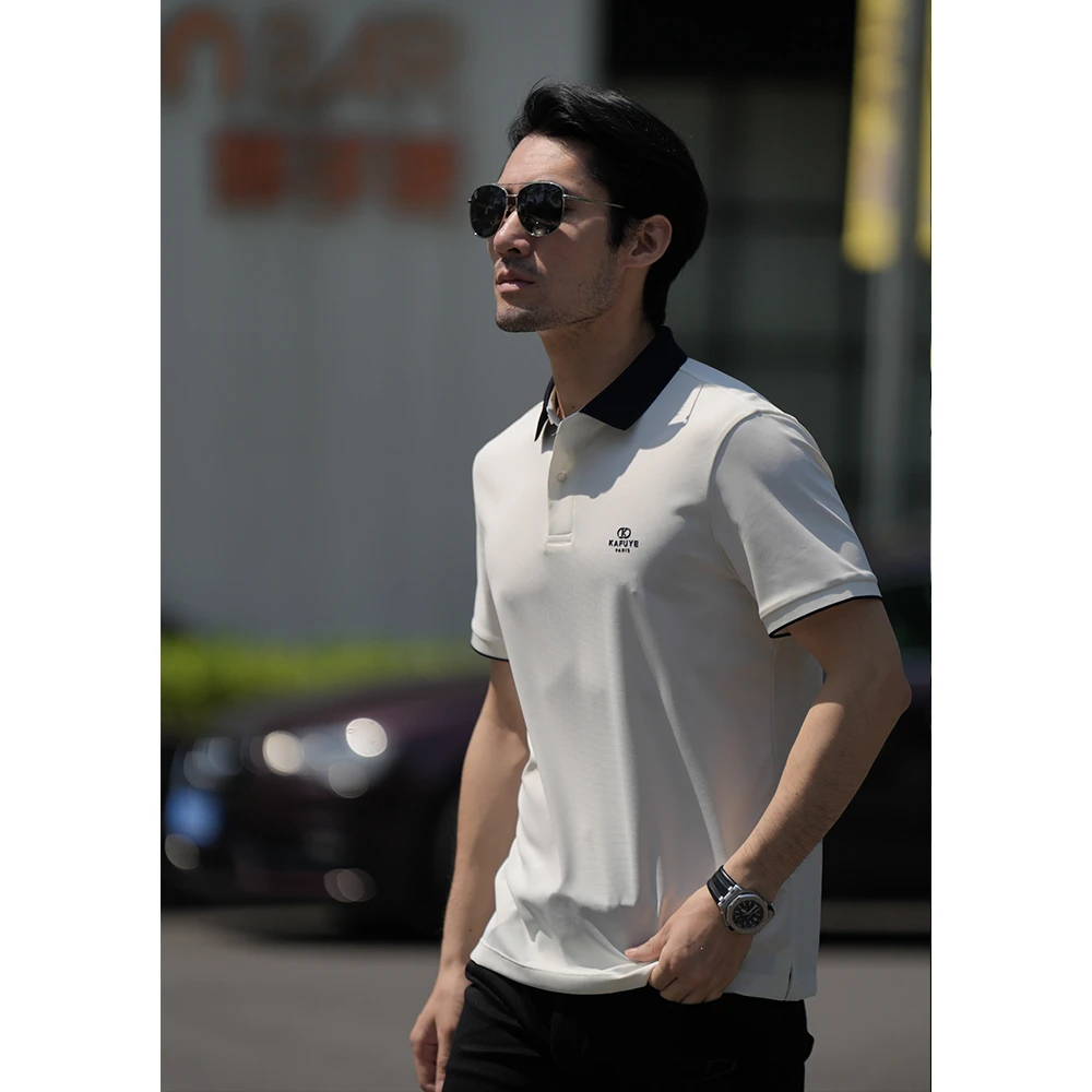 KAFUYE2025新款polo衫T恤男士休闲百搭高品质透气中年短袖25T7772