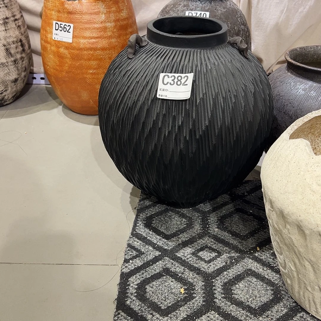 用***3瓶C381高32口10陶瓷花瓶无孔