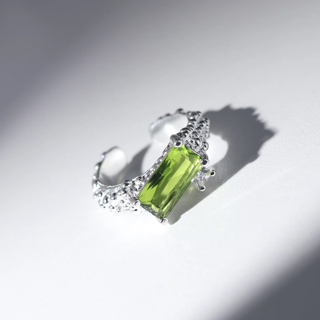 铜合金合成锆石戒指  s925银铜合金 ·[露凝]·戒指轻奢时尚-Y039