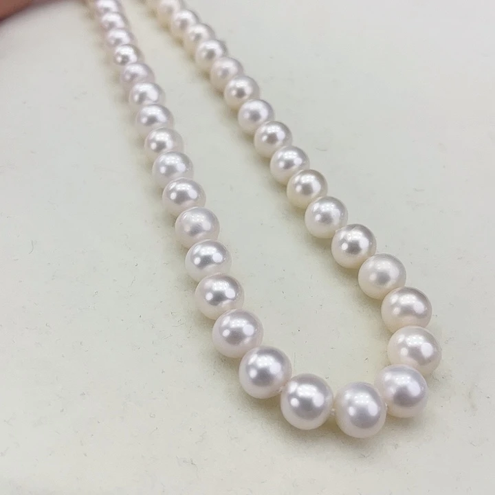 淡水珍珠颈饰银S925镶嵌卡9高品