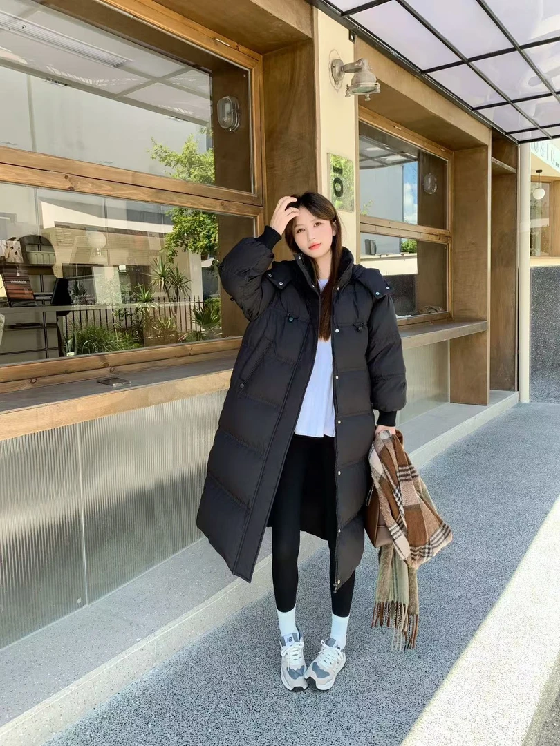 长款过膝大码宽松90白鸭绒羽绒服