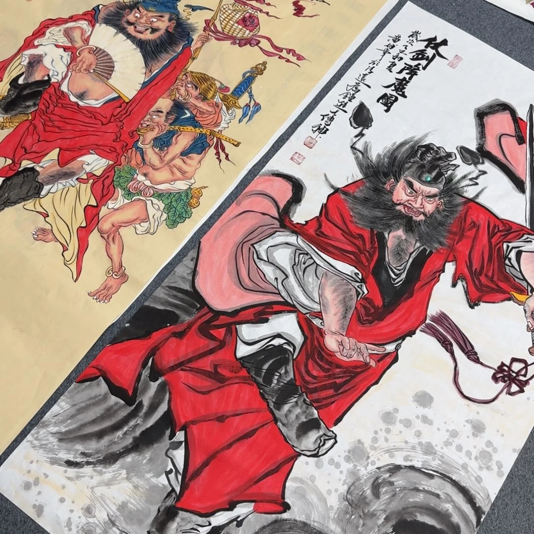 金***超国画尺寸70X138手绘作品
