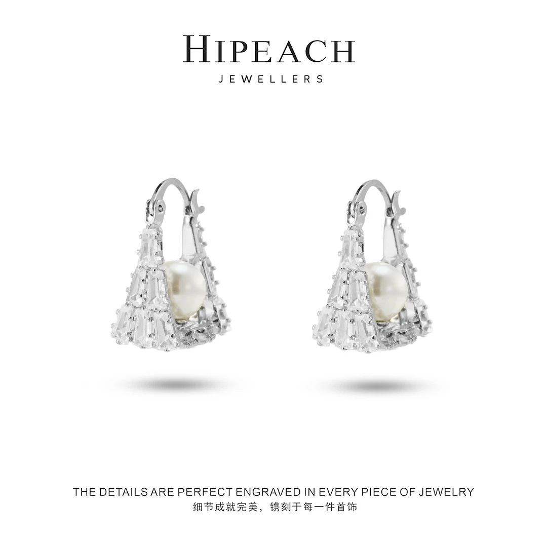 铜合金耳饰 镀K金 寒星闪烁耳环HTSDM190