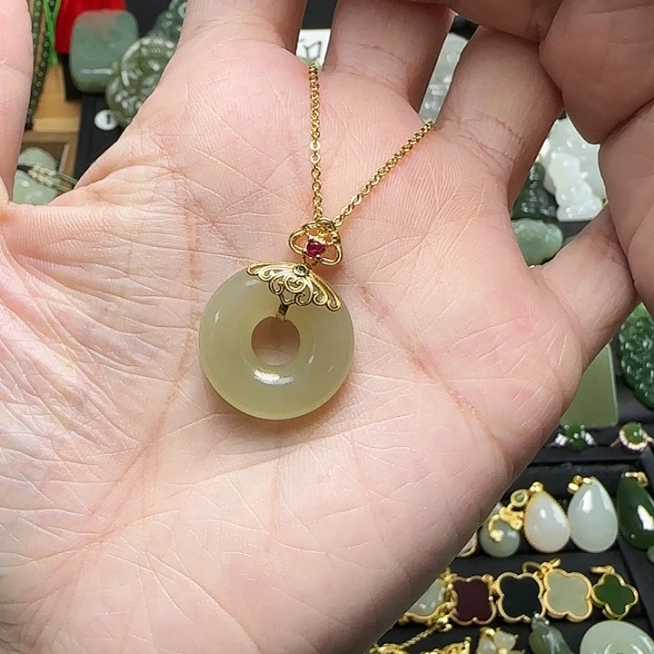 颈饰银S925镶嵌和田玉