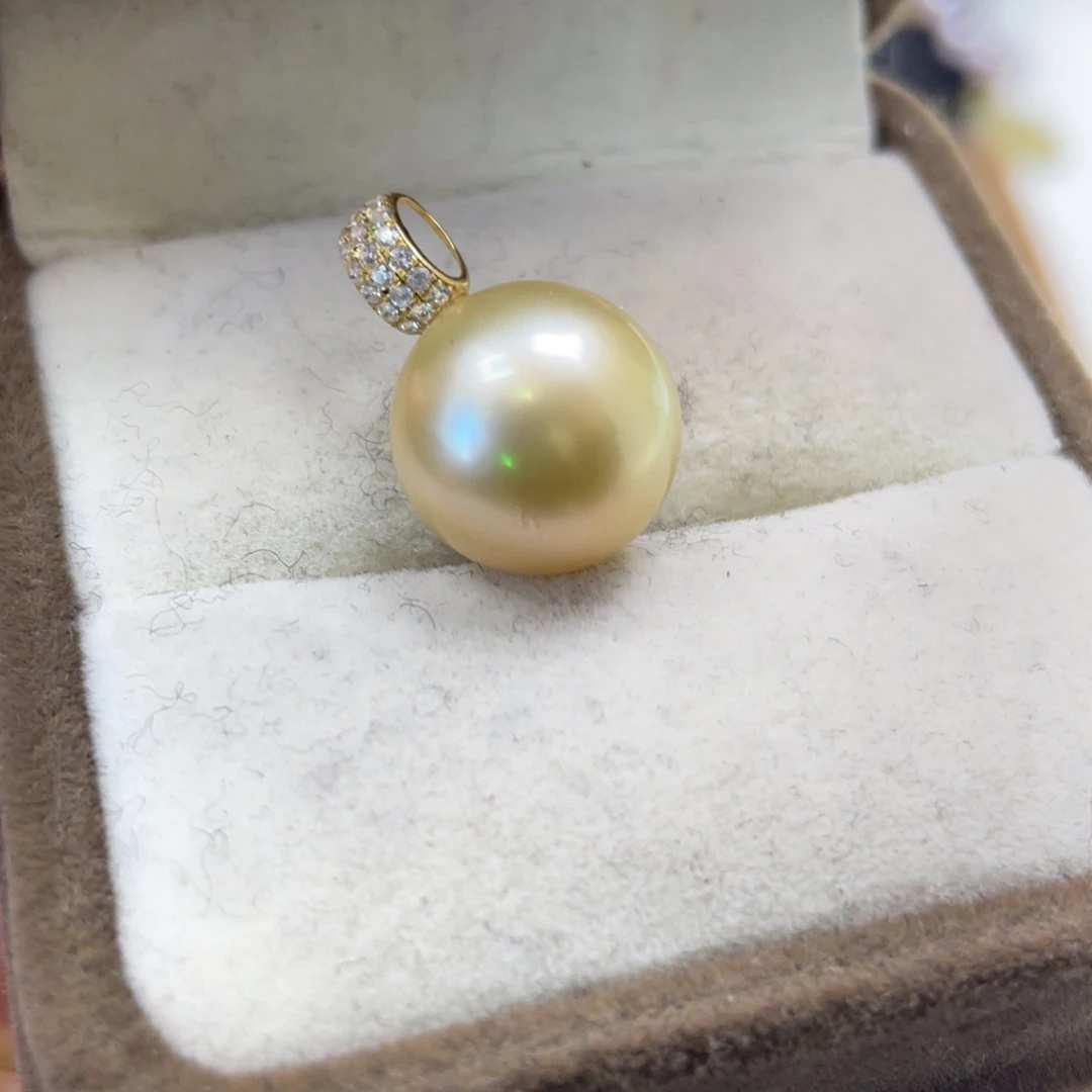 颈饰海水珍珠18K金镶嵌12-13