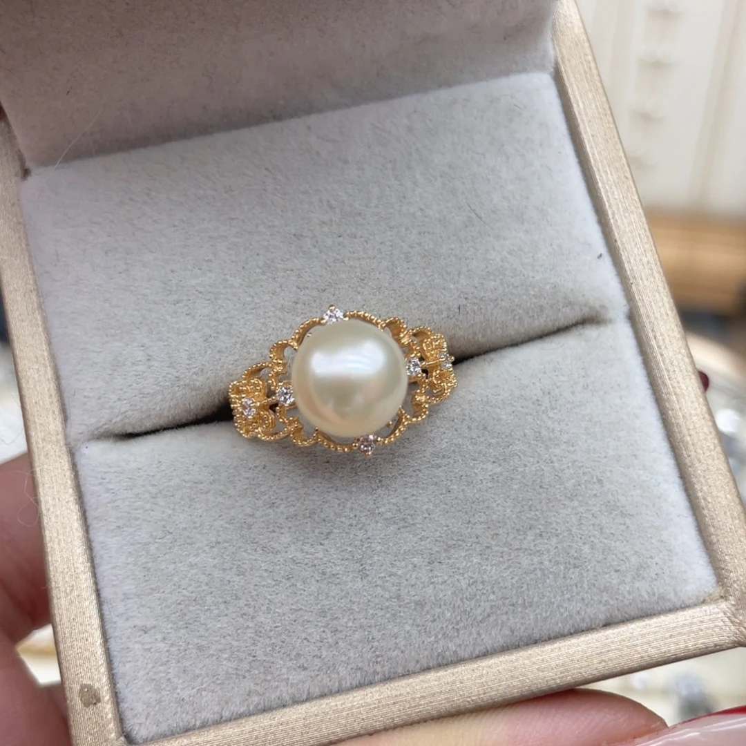 戒指银S925镶嵌海水珍珠D92