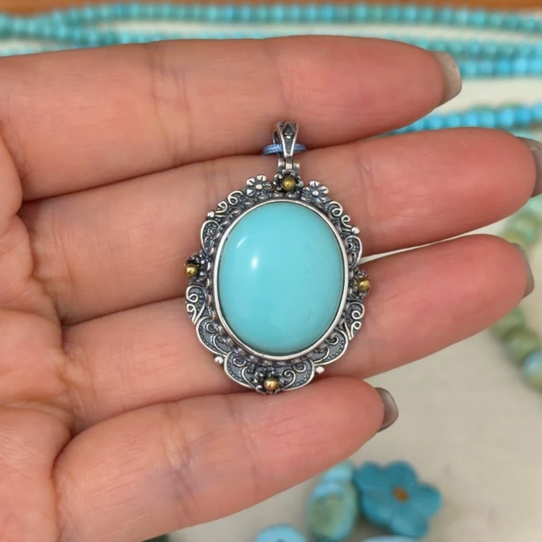 绿松石银S925镶嵌