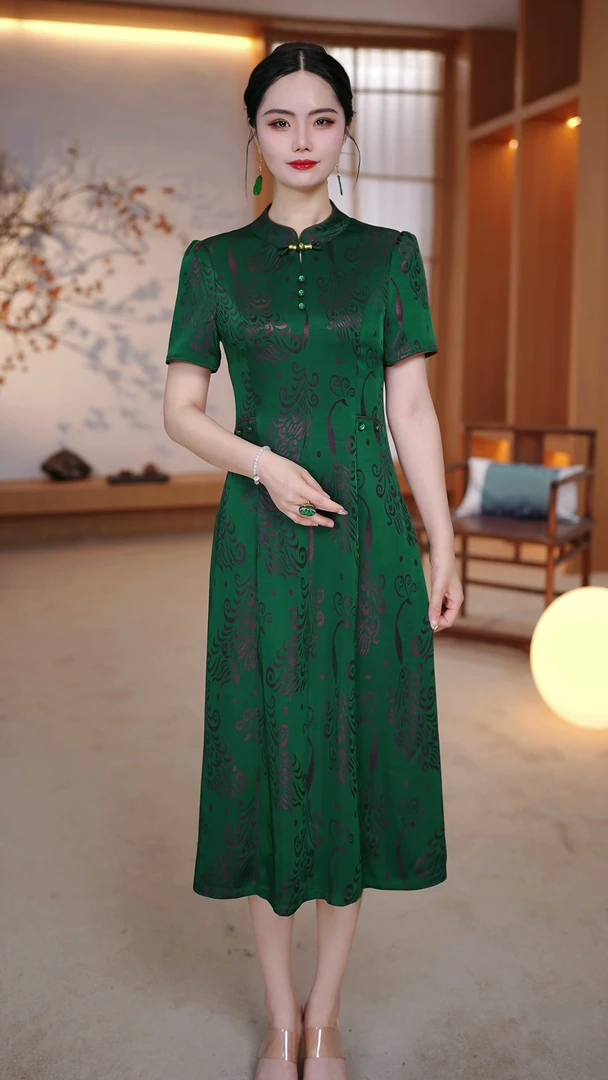 【母亲节】知性风旗袍女款高级感连衣裙大方新中式妈妈装ZRF-25904