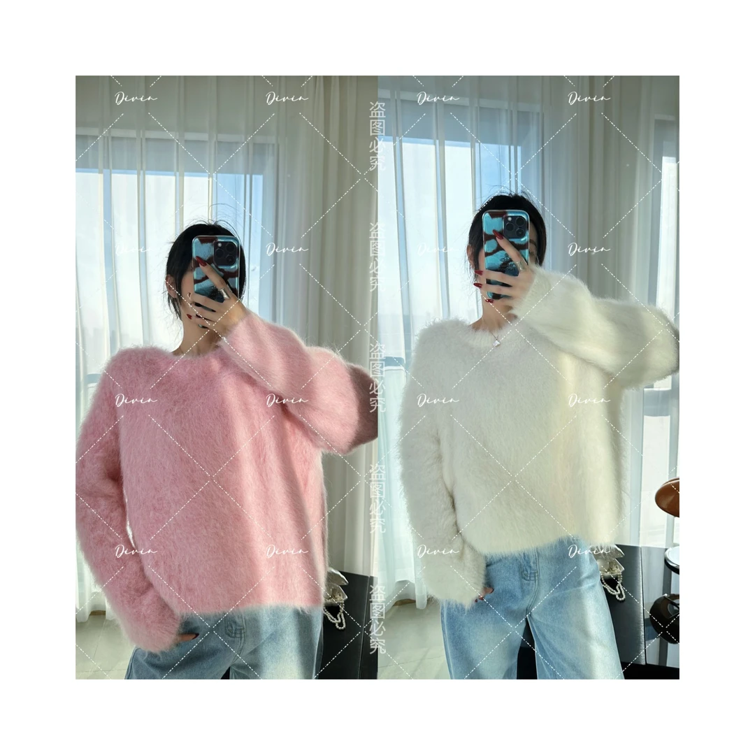 Divin 【浮生若梦-圆领】阿尔巴卡苏利羊驼毛套头衫贝贝羊驼