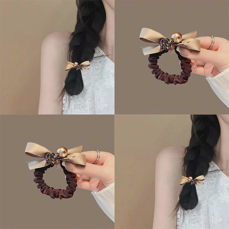 珍珠蝴蝶！时尚单品！大肠发圈女扎头绳高级感女发圈马尾皮筋发饰