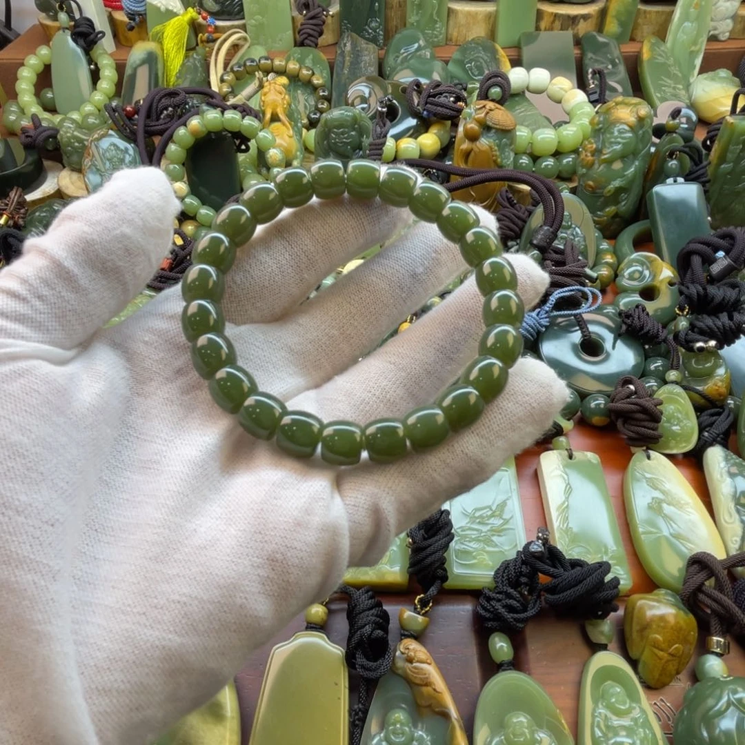 岫岩老玉（透闪石质玉）未镶嵌手链