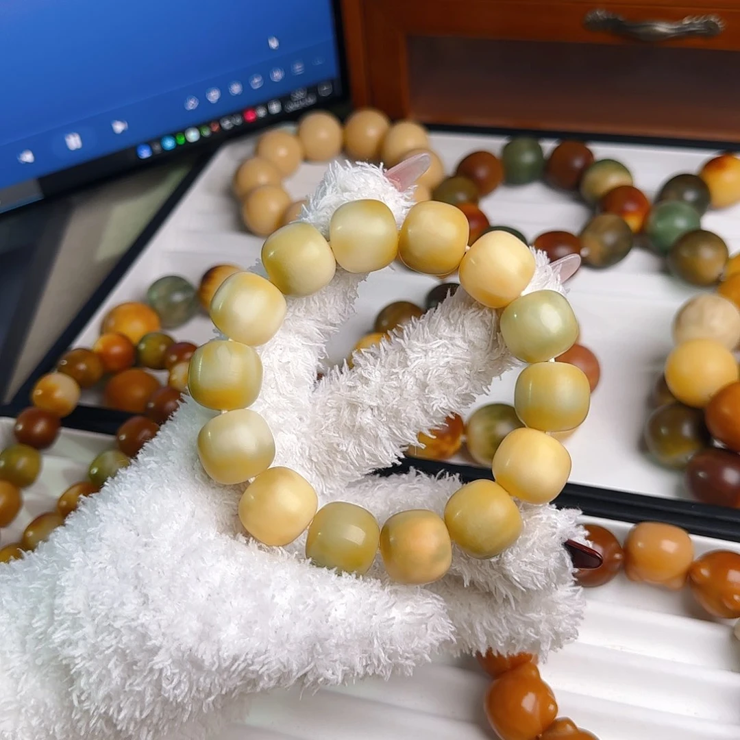 菩提根/象牙果手串卡18干磨桶珠