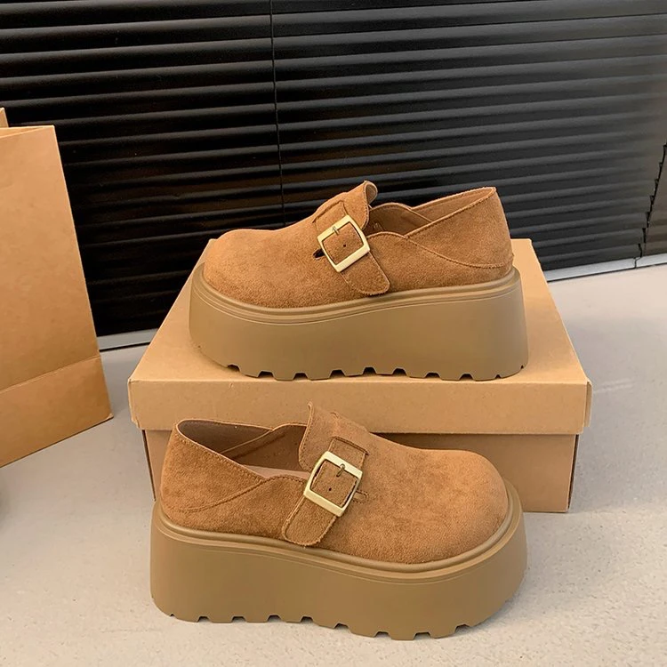 秋冬季新款勃肯鞋复古一脚蹬厚底百搭有单鞋有加棉可选